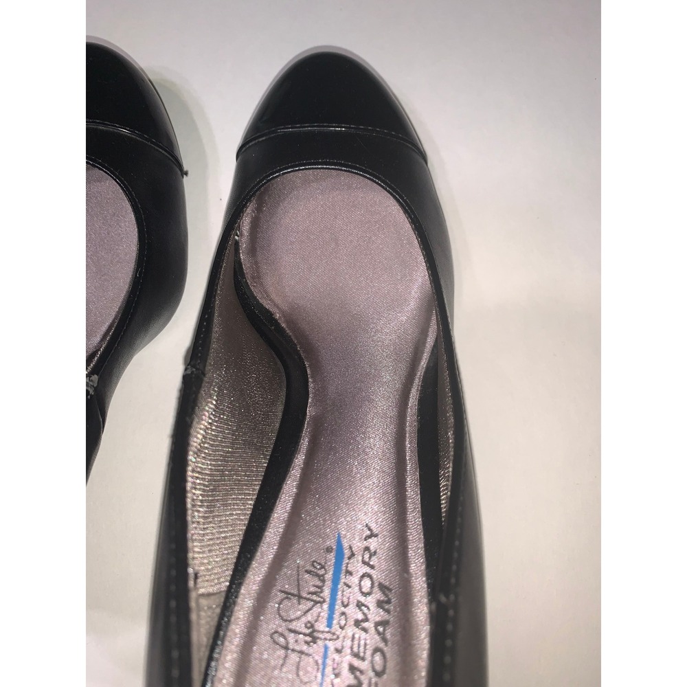LifeStride Bright Black Memory Foam Cap Toe Pumps Heels Womens Size 8M‎ - Picture 7 of 15